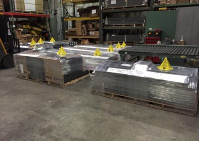 Wrapped Pallets of Steel Doors and Door Frame